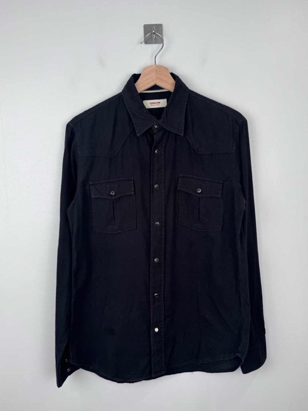 Osklen Men Black Button Down Shirt Size Small